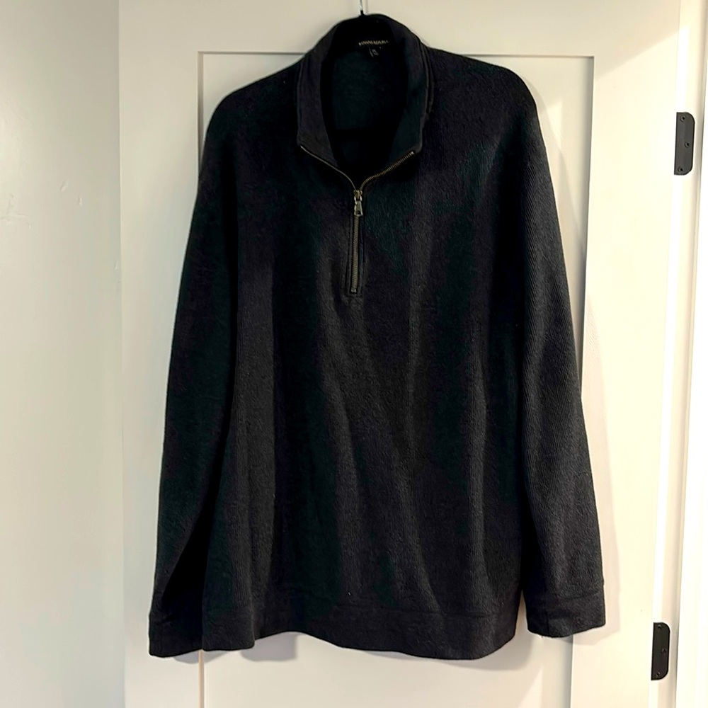 Banana republic dark gray quarter zip pullover lightweight